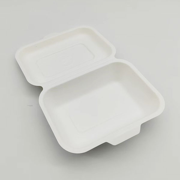Sugarcane Clamshells 400ml self-locking food container