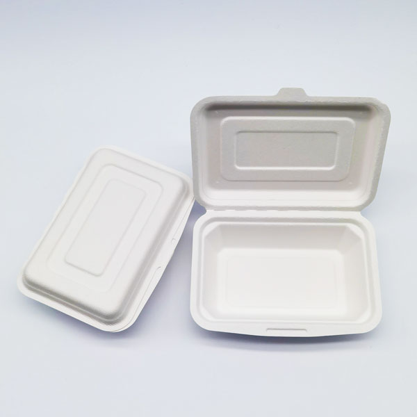 Sugarcane Clamshells 450ml self-locking food container