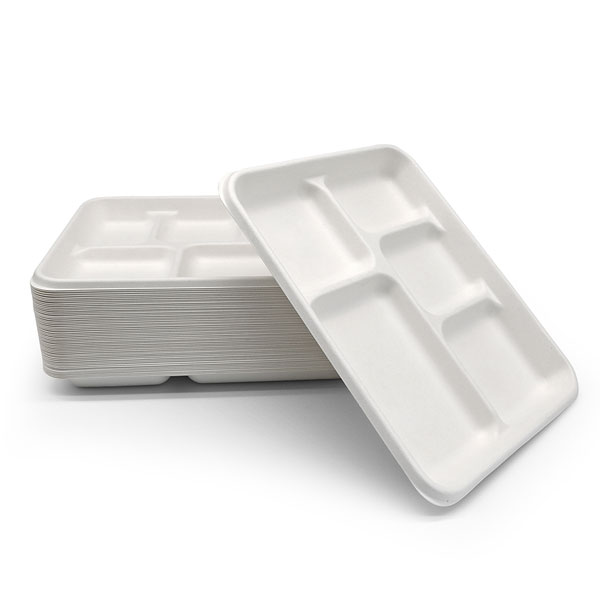 Sugarcane Plates&Trays Five-comp Plate